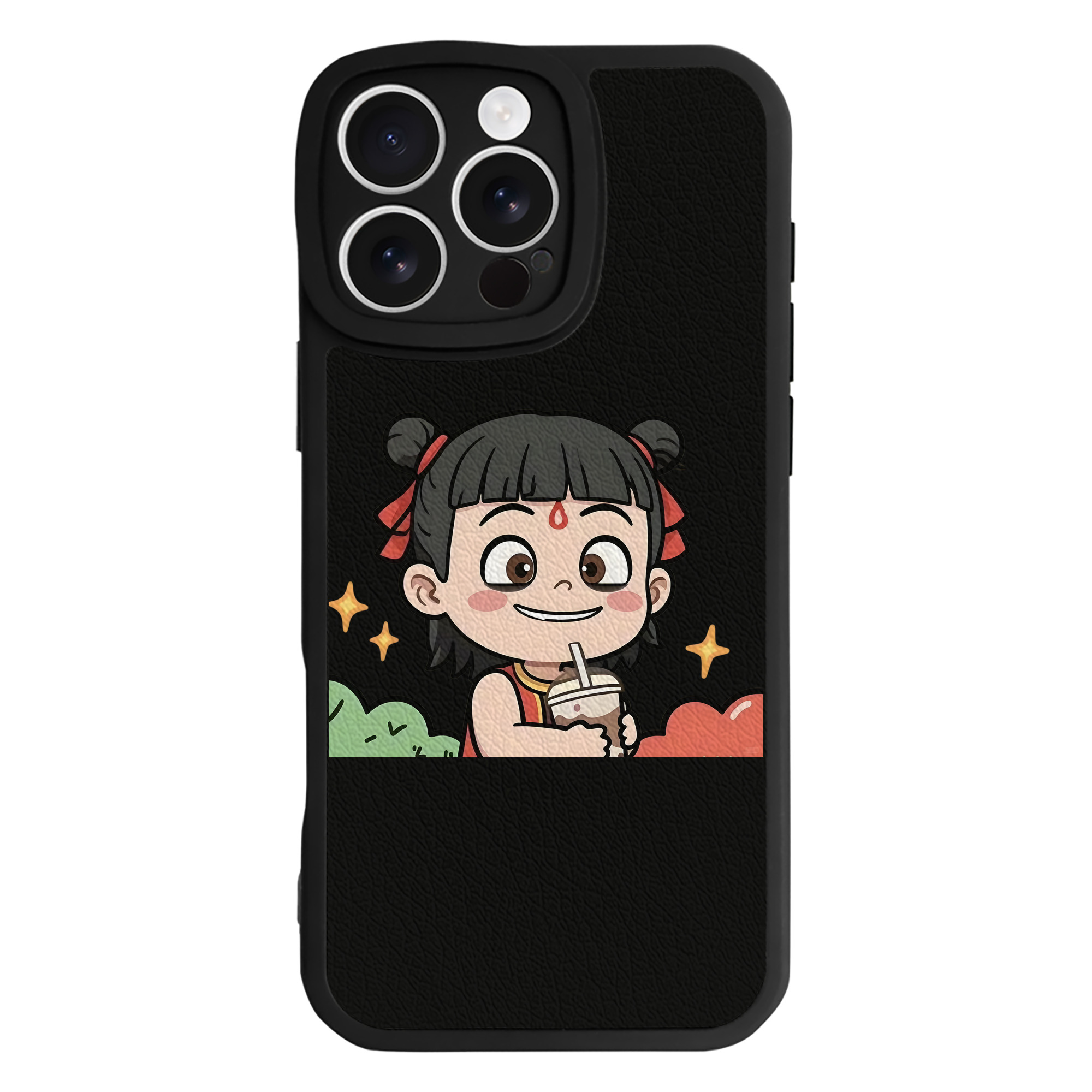（画像用） Ne Zha 2 ナタ 魔童の大暴れ 【iPhone 16シリーズ対応】シリコンスマホケース（レザー調） 材質：シリコン